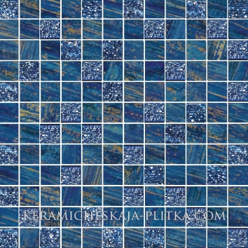 Mosaico Lux Quadretti Blu
