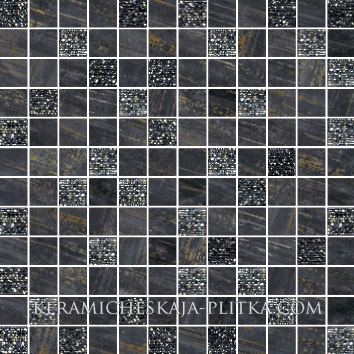 Mosaico Lux Quadretti Nero