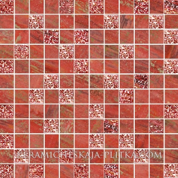 Mosaico Lux Quadretti Rosso