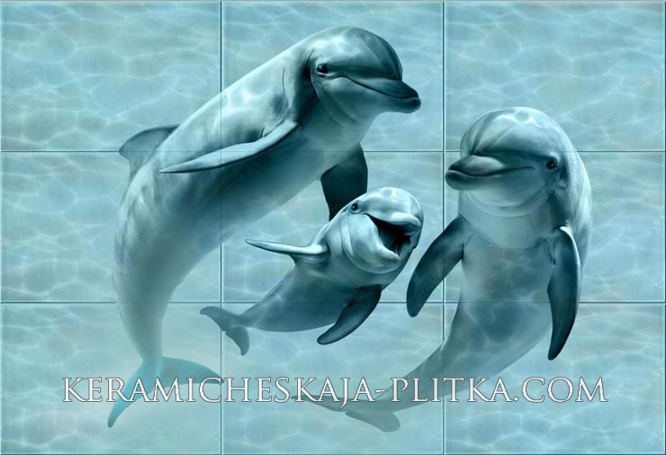 Лазурь панно Дельфины